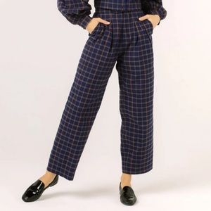Bel Kazan Vega Pant in Indigo Plaid / L
